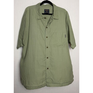 Woolrich Men's Vintage Short Sleeve Button Up Shirt Wasabi Green Size XL